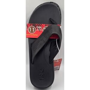 Flojos Men's Flip Flops Memory Foam NEW - BLACK Size 11 Thong Sandals